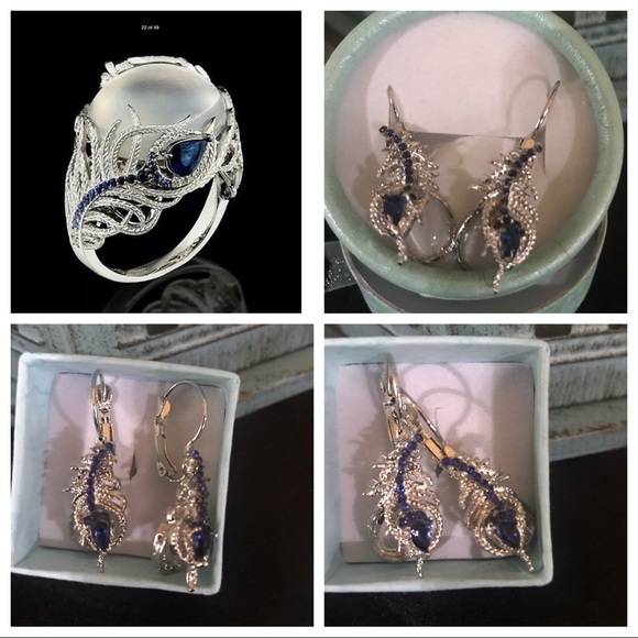 Beautiful sterling silver earrings and ring set - Picture 4 of 4